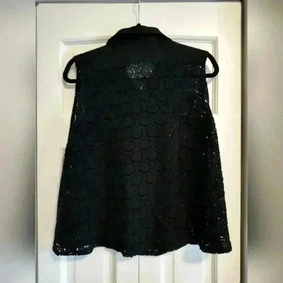 Promod baby doll swing button down | skeeveless | collar | black | size medium - Picture 3 of 6